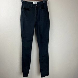 Acne Studios Womens Skinny Jeans Mid Rise Stretch Denim Size 26 Pin Black‎ Crop